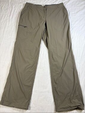 Gorpcore L.L. Bean Women's Comfort Trail Hiking Pants Khaki Straight Leg Size 12